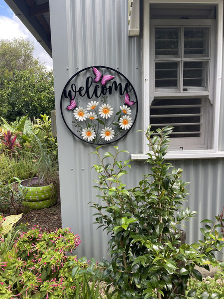 Butterflies and Daisies with Welcome